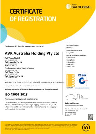 ISO 45001 2018 certification quality